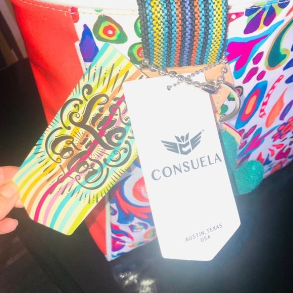 Conseula White Swirly Classic Tote Cactus Handbags - Picture 6 of 8